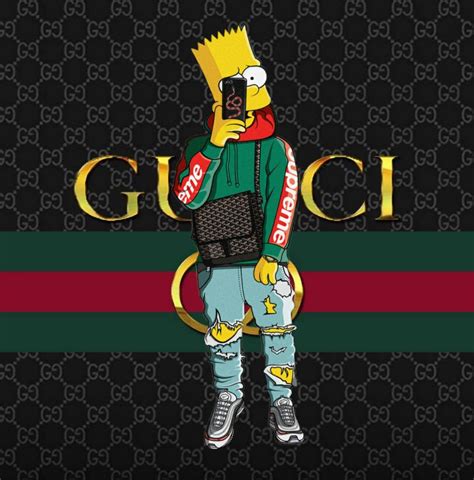 gucci bart simpson supreme wallpaper|gucci spongebob.